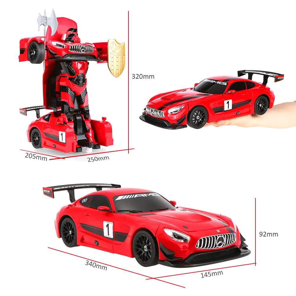 RASTAR 74820 1/14 2.4G 2CH Mercedes-Benz AMG GT3 Transformable Car Robot Remote Control Toy Boys Gift