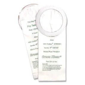 Replacement Vacuum Bags, Fits Nss Outlaw/proteam Quartervac/sandia/sanitaire, 10/pack