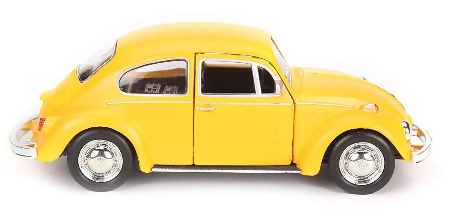 RMZ City Diecast Volkswagen Beetle Scaled Model (Yellow) - Classic Edition