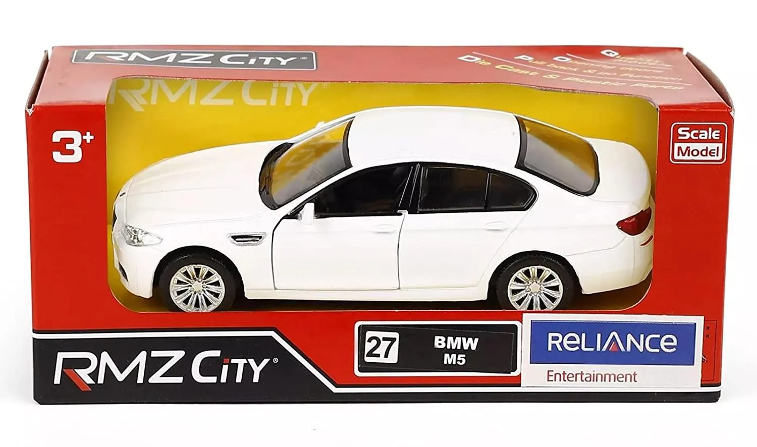 RMZ Die Cast Pull Back BMW M5 Car, White