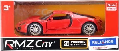 RMZ Die Cast Pull Back Porsche 918 Spyder, Red