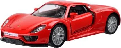 RMZ Die Cast Pull Back Porsche 918 Spyder, Red