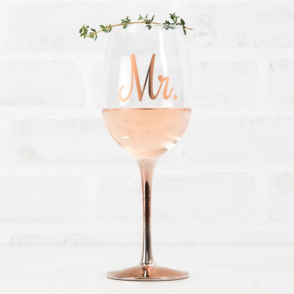 ROSE GOLD STEMMED 18 Oz. WINE GLASS - MR