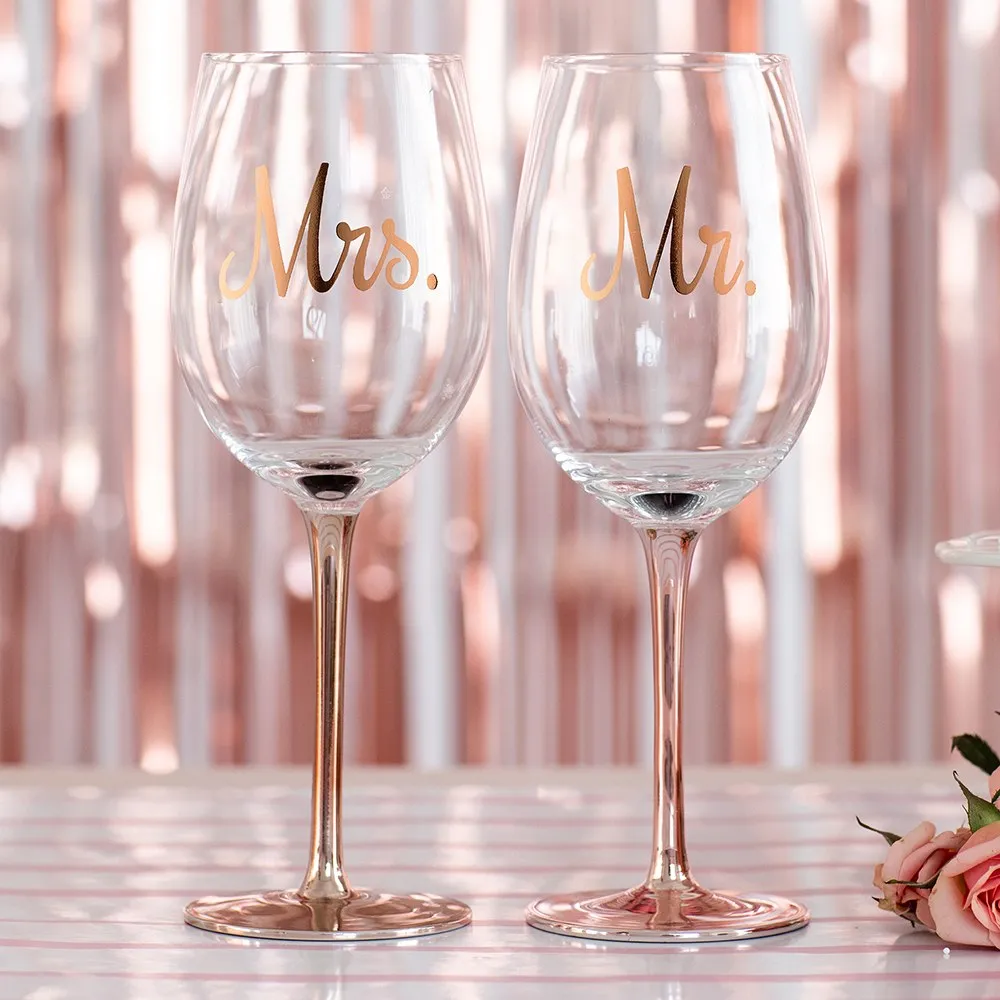 ROSE GOLD STEMMED 18 Oz. WINE GLASS - MR