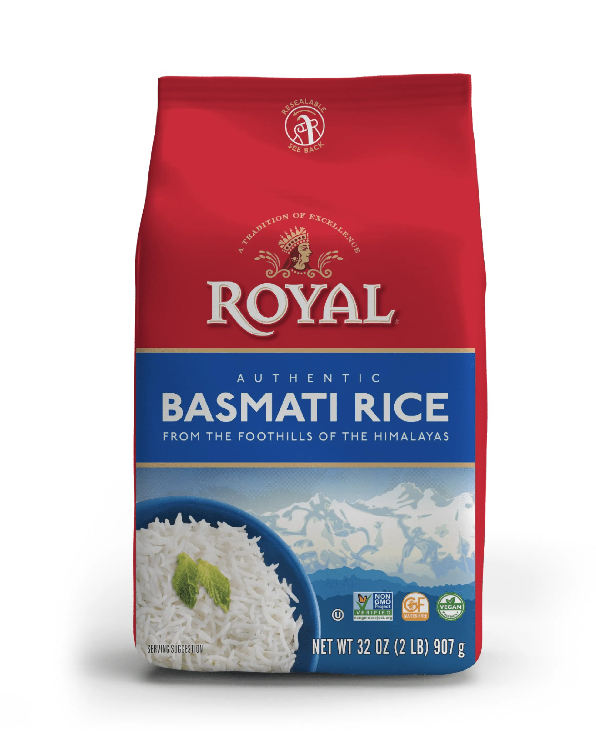 Royal White Basmati Long Grain Rice, Bulk Bag, 2 Lb