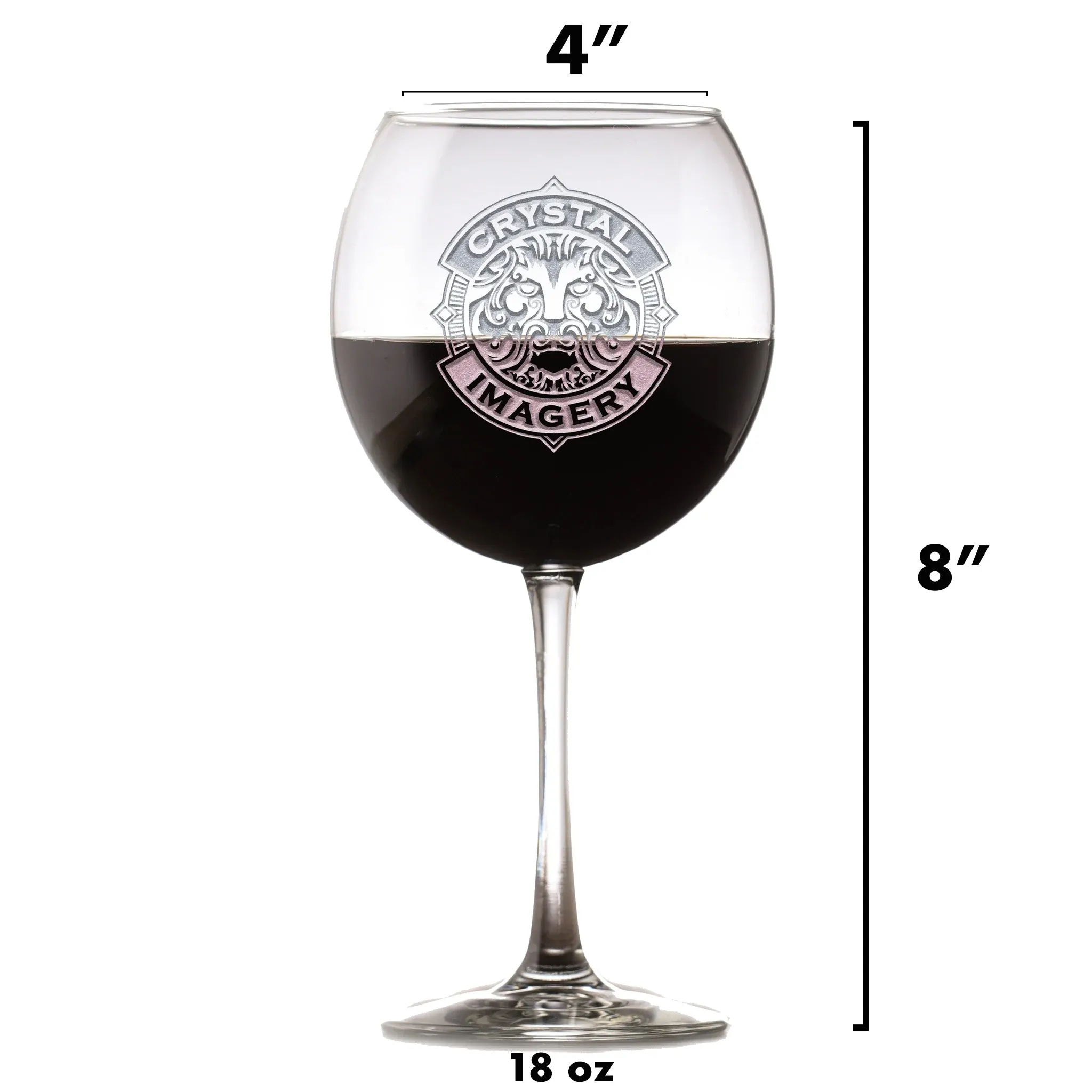 Rustic Monogram Red Wine Glass