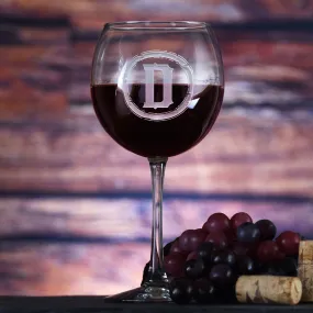 Rustic Monogram Red Wine Glass