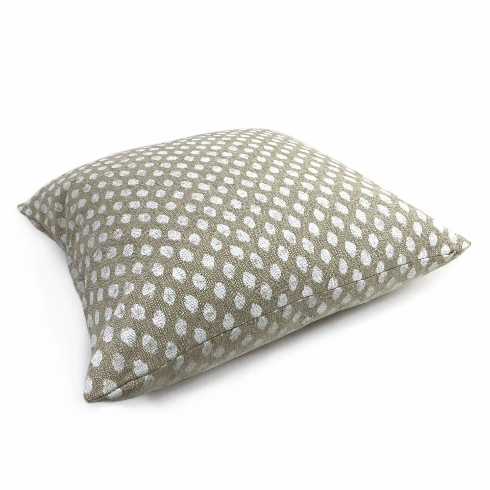 Sahara Chalk White Ikat Dots on Beige Pillow Cover (Made from Lacefield Designs fabric)