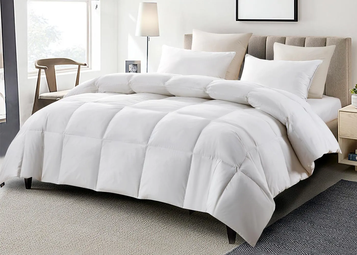 Serta All Season White Goose Feather and Down Fiber Comforter