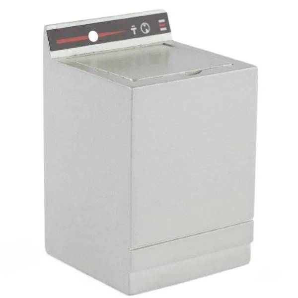 Silver Dollhouse Miniature Washing Machine