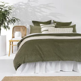 Sloane Quilt Cover Set OLIVE by Bambury