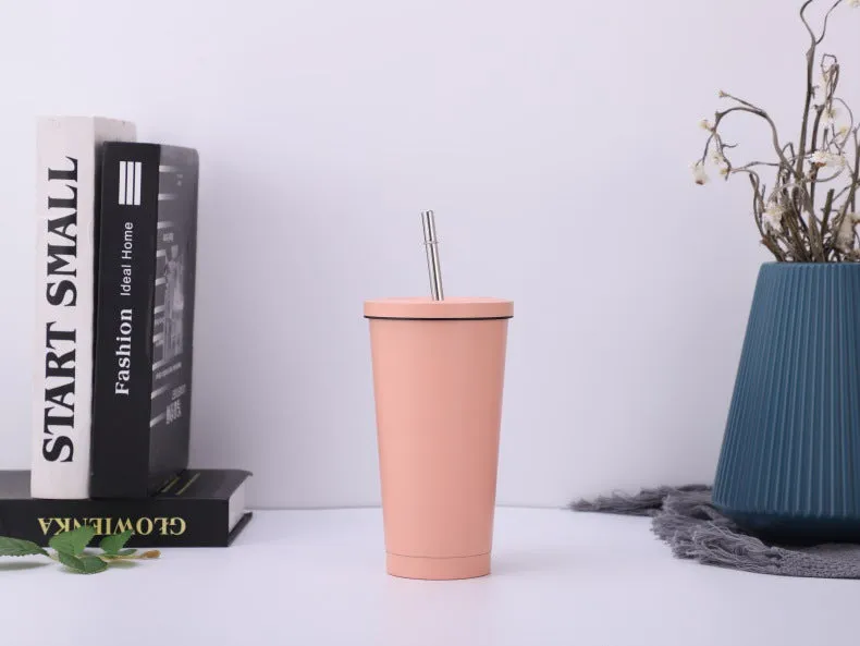 Stainless steel straw cup