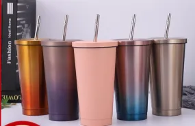 Stainless steel straw cup