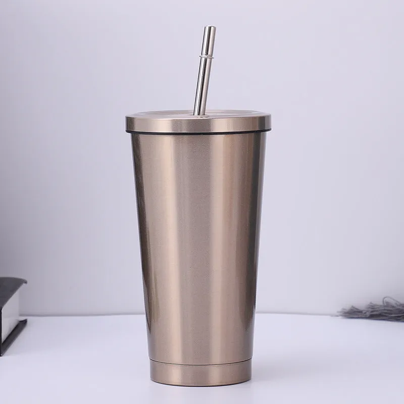 Stainless steel straw cup