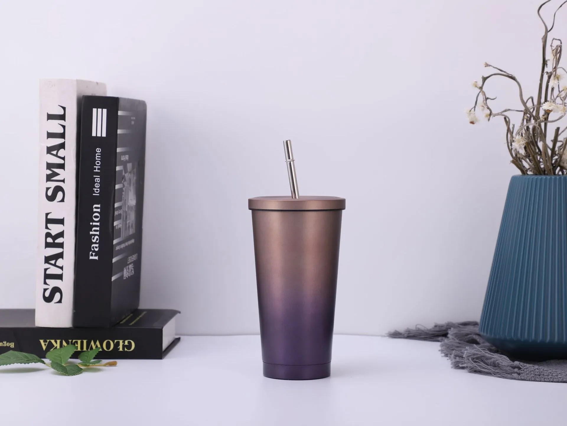 Stainless steel straw cup