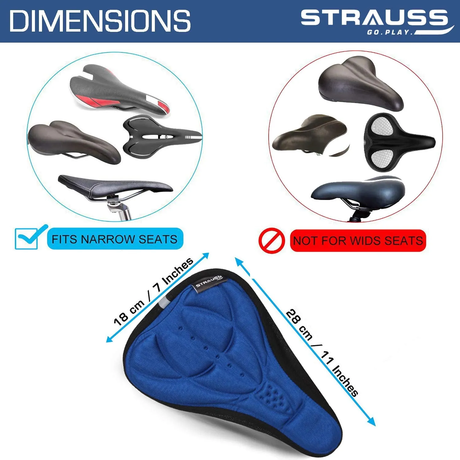 STRAUSS 3D Sponge Blue Seat Cover with Non Vent Face Protection Grey Mask (Medium)