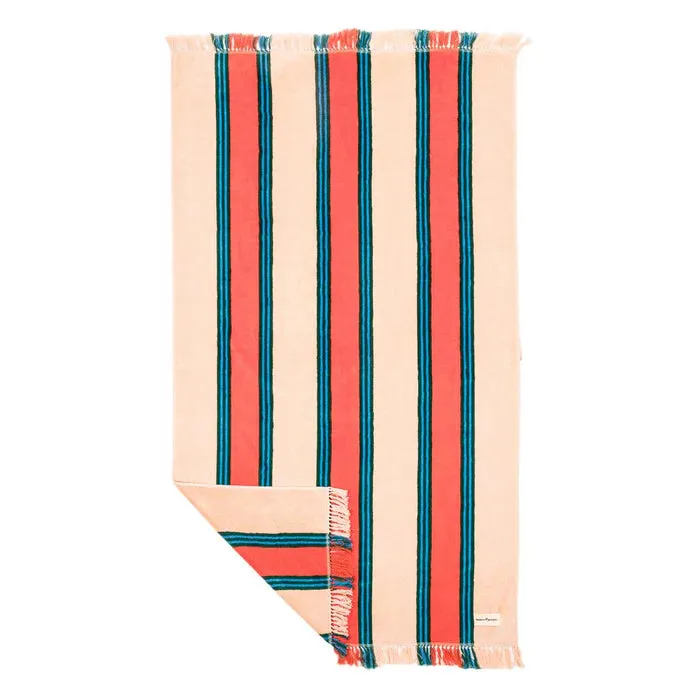 THE BEACH TOWEL | Monaco Bistro Dusty Pink Stripe