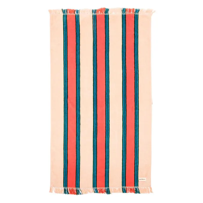 THE BEACH TOWEL | Monaco Bistro Dusty Pink Stripe