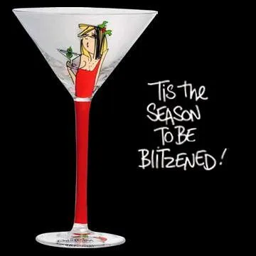 Tis The Season To Be Blitzened Martini Glass