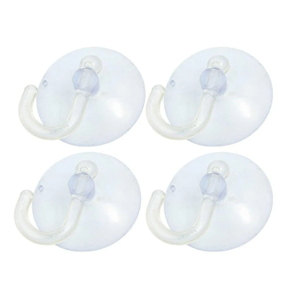 Transparent Rubber Vacuum Sucker Hooks Hanger Strong Suction Cup Bathroom Kitchen Window Wall (pack of 6 pcs)