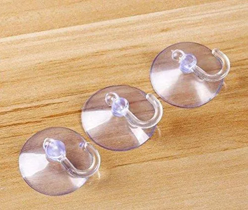 Transparent Rubber Vacuum Sucker Hooks Hanger Strong Suction Cup Bathroom Kitchen Window Wall (pack of 6 pcs)