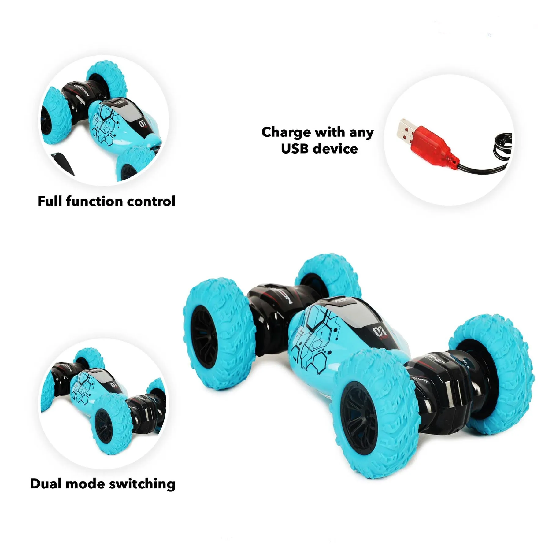 Twisting Stunt Rechargeable remote Car 1:16 Scale RC - Double Side Stunt Reversal