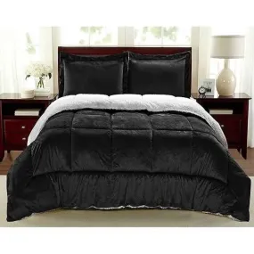 Ultra Plush Reversible Sherpa Comforter Collection - 3 Piece Full Size Set for Ultimate Softness and Easy Care