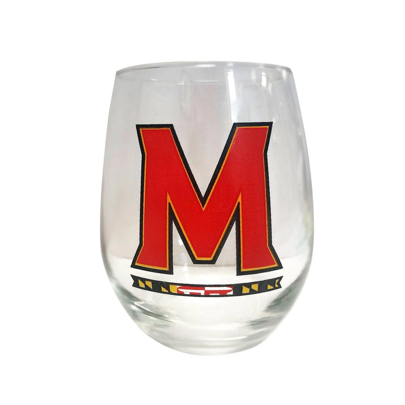 UMD "M" Logo / Stemless Wine Glass