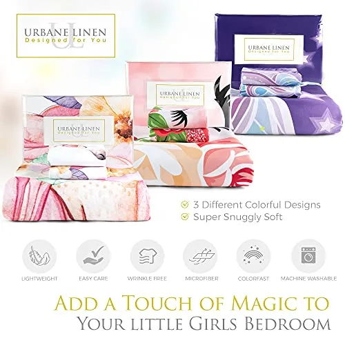 Urbane Linen Unicorn Bedding Set Girls Comforter and 2 Pillowcases