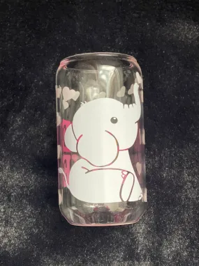 Valentines Day Elephant Glass Cup