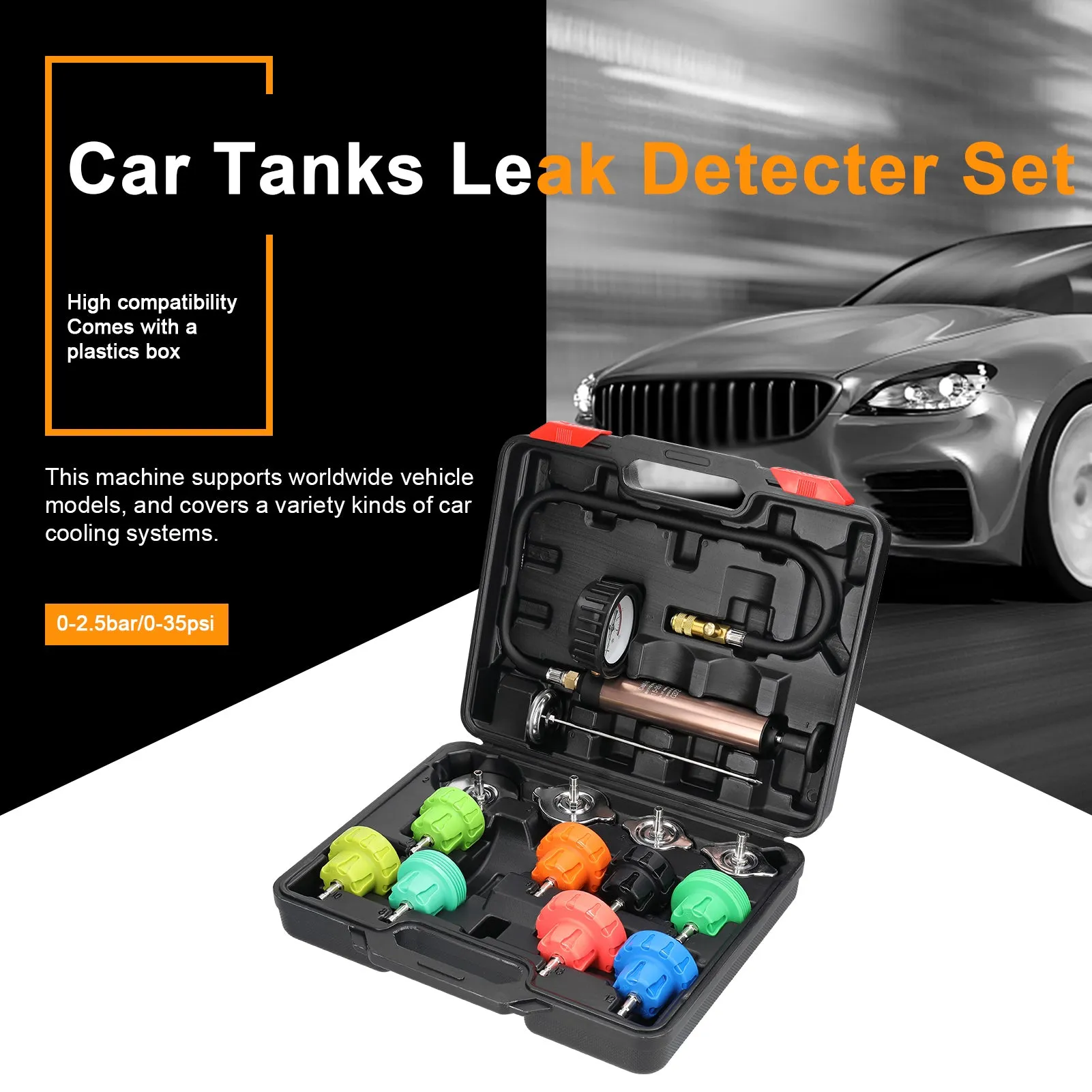 Vehicle Leak Detector & Cooling System Tool Kit