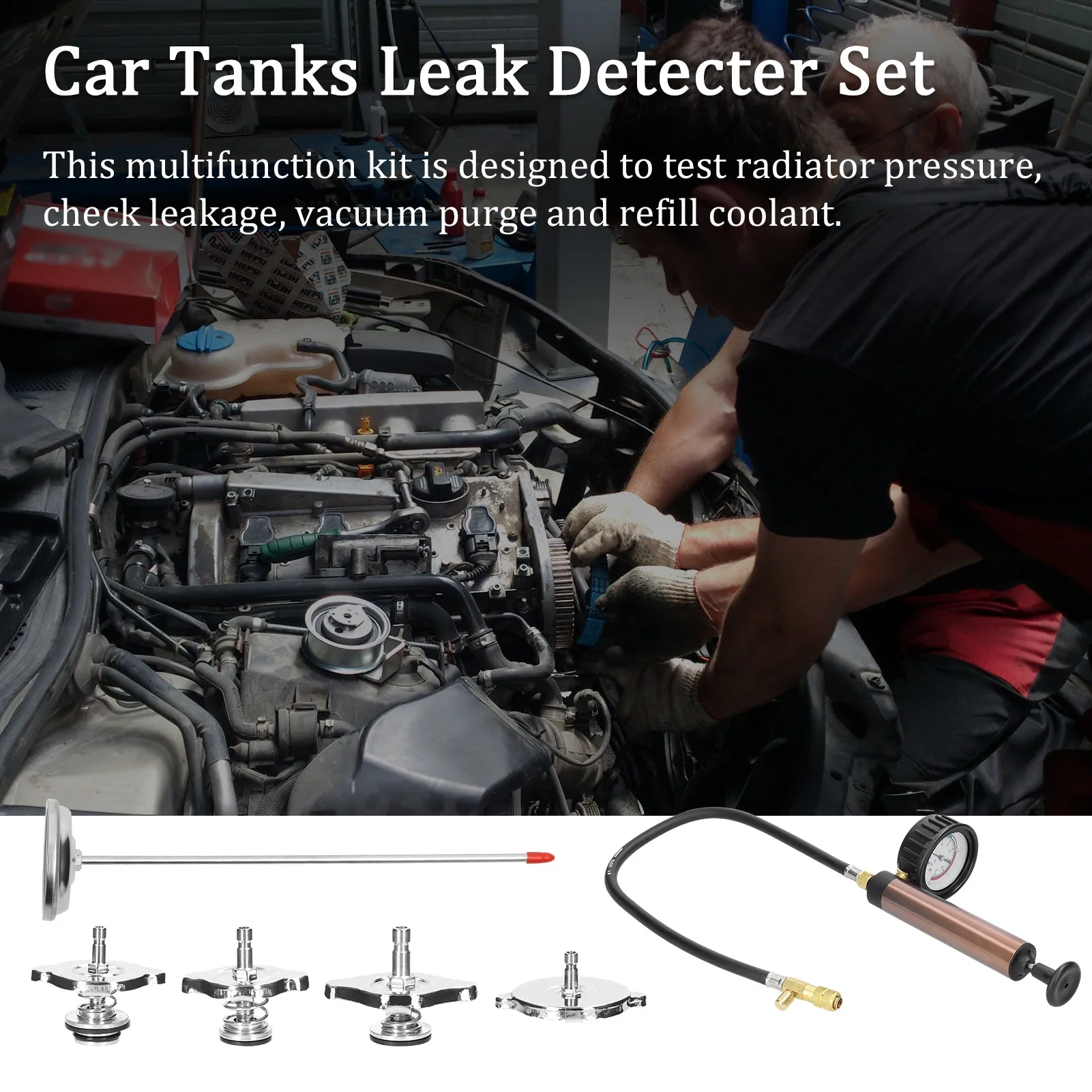 Vehicle Leak Detector & Cooling System Tool Kit