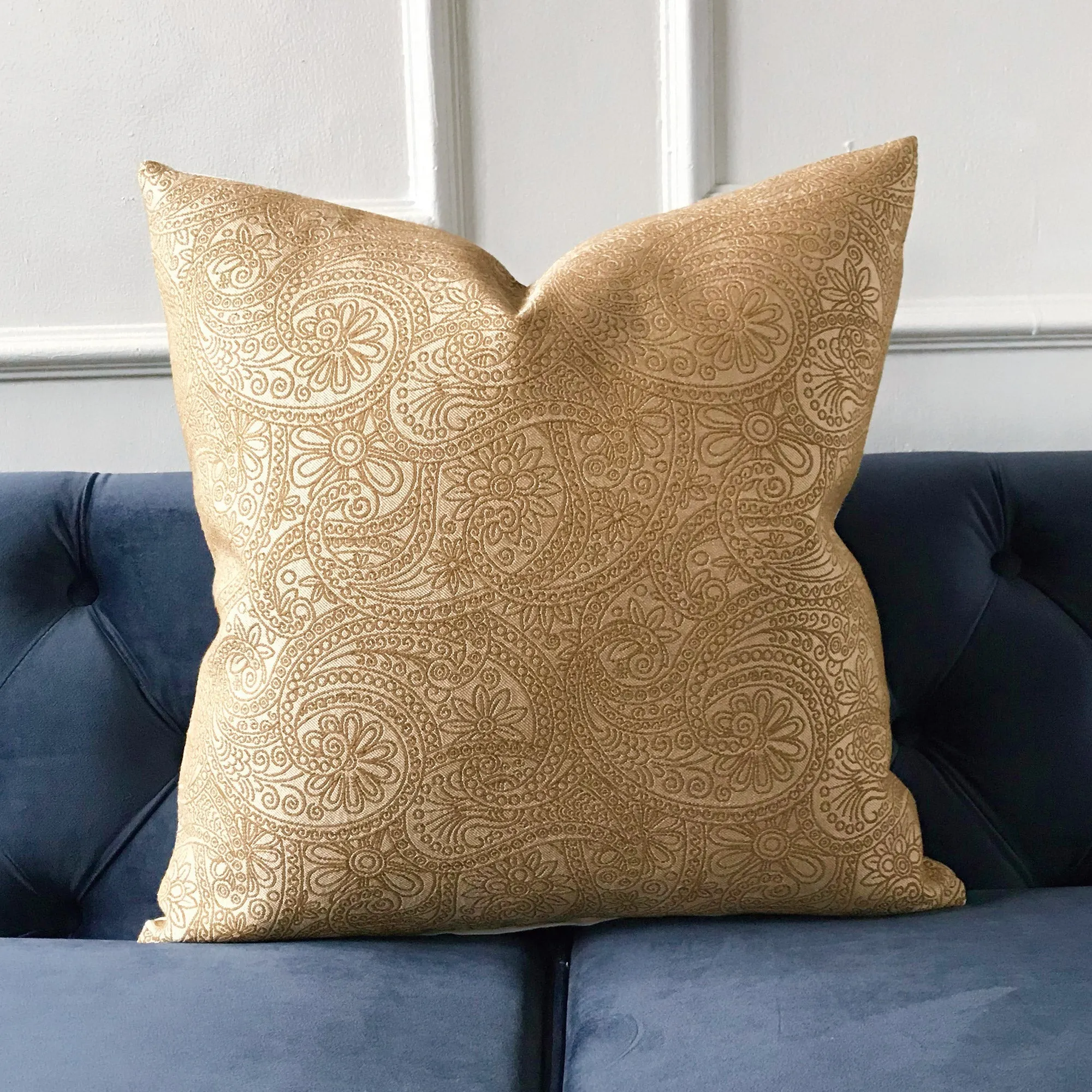 Vogue Paisley Throw Pillow Cover in Bronze 20x20