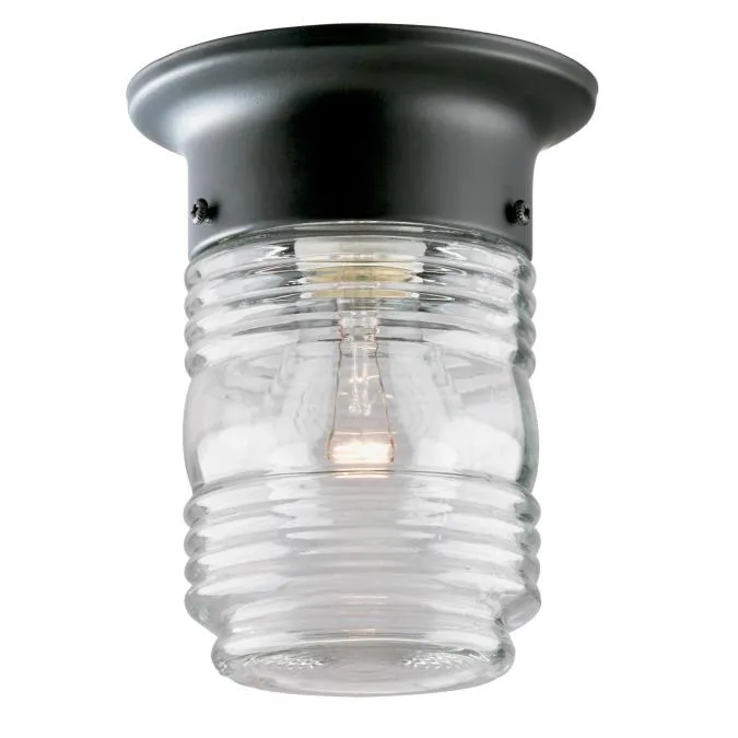 Westinghouse 6691900 1 Light Flush Matte Black Finish with Clear Glass