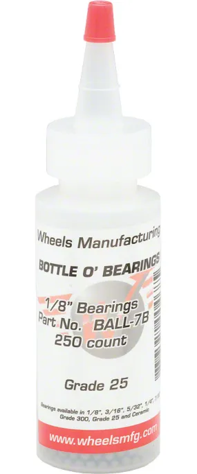 Wheels Manufacturing Wheels Manufacturing Grade 25 1/8" Loose Ball Bearing: Bottle of 250