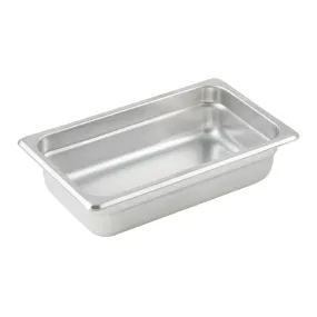 Winco SPJL-402 Anti-jam Steam Pan, 1/4 Size, 2-1/2", 25 Ga Stainless Steel