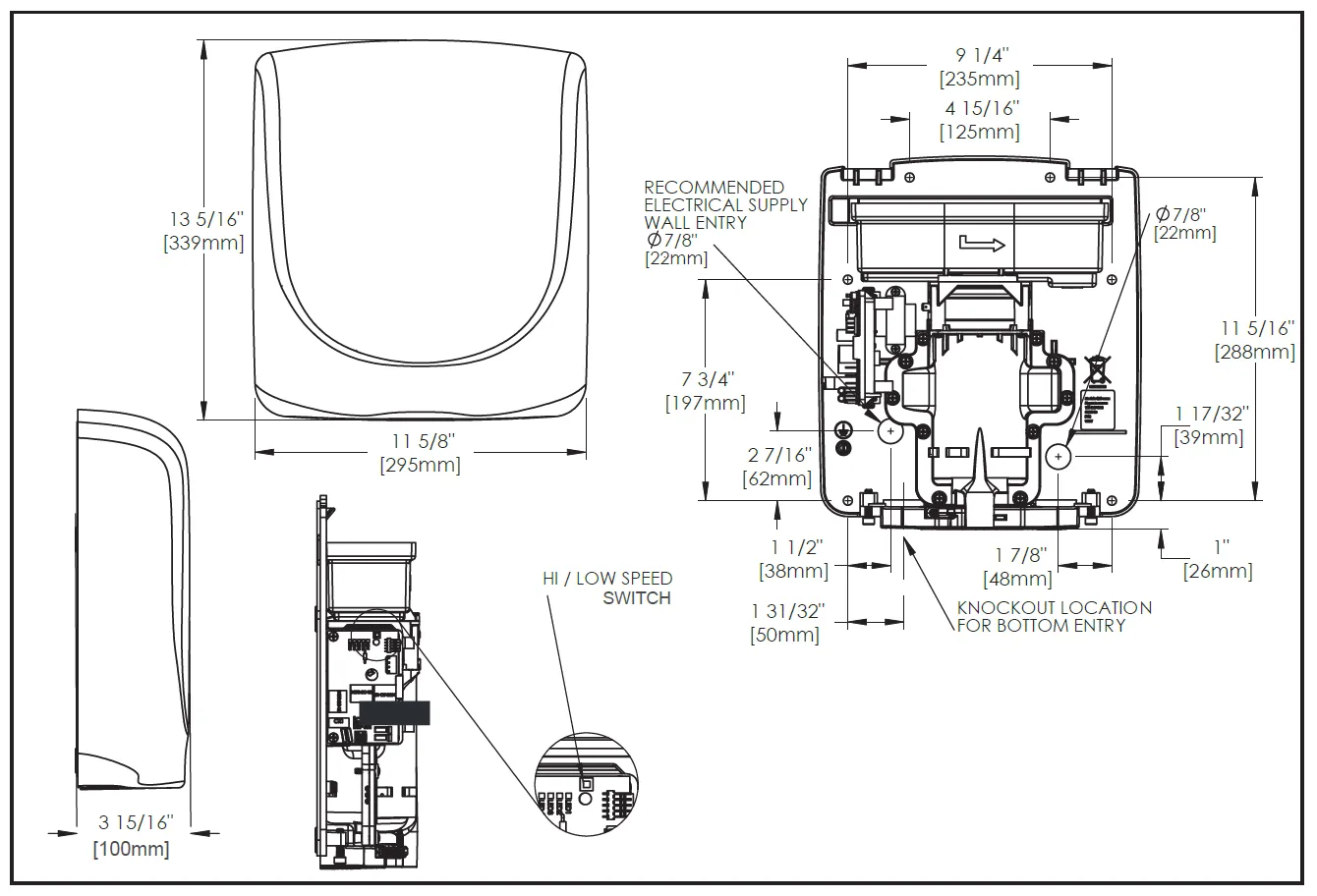 WORLD DRYER® Q-974 VERDEdri™ Hand Dryer ***DISCONTINUED*** Replaced by the Q-974A2