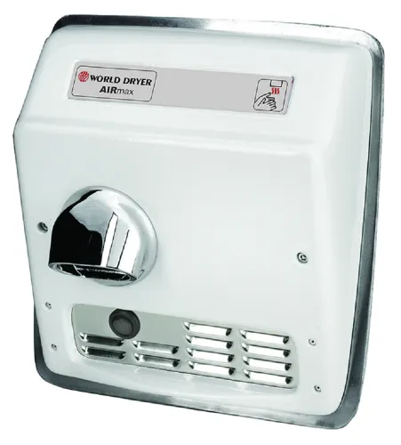 WORLD DRYER® XRM54-Q974 AirMax™ Series Hand Dryer - Cast-Iron White Porcelain High Speed Automatic Recessed (208V-240V)