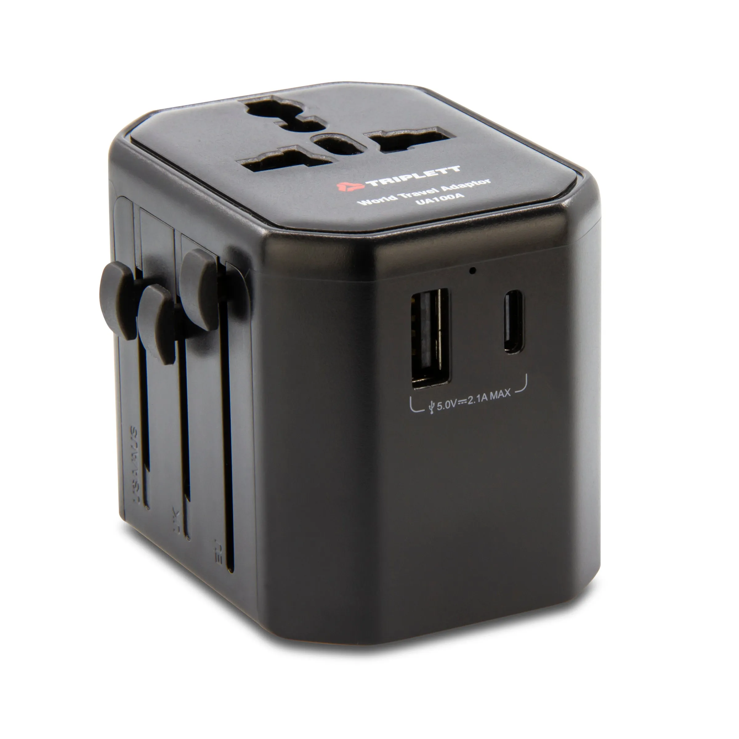 World Travel Adapter with USB-A and USB-C (10A, 2500W)  - (UA100A)