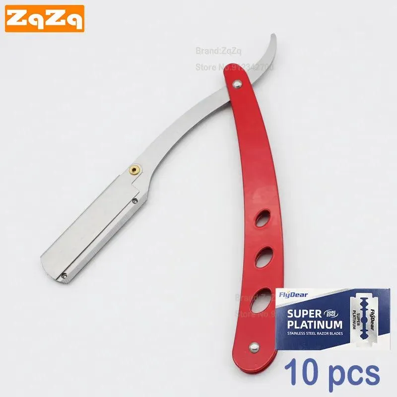 ZqZq Stainless Steel Straight Edge Razor Kit: Precision Grooming Tool