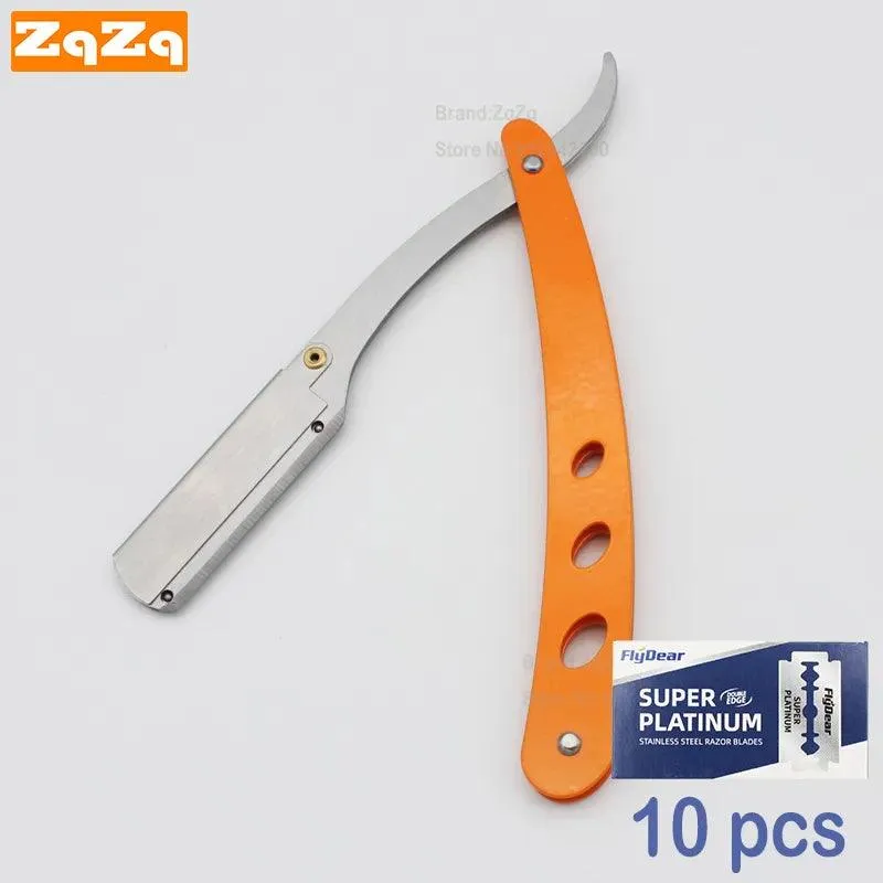 ZqZq Stainless Steel Straight Edge Razor Kit: Precision Grooming Tool