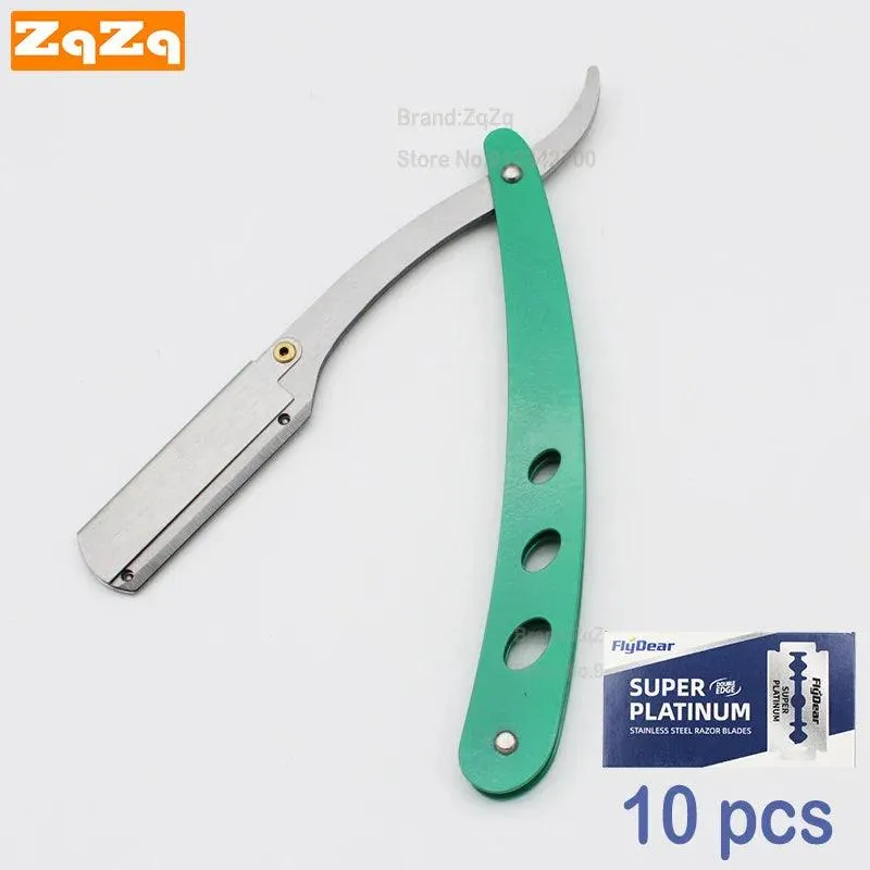 ZqZq Stainless Steel Straight Edge Razor Kit: Precision Grooming Tool