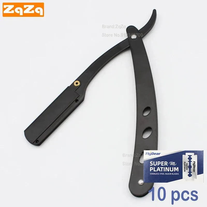 ZqZq Stainless Steel Straight Edge Razor Kit: Precision Grooming Tool