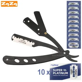 ZqZq Stainless Steel Straight Edge Razor Kit: Precision Grooming Tool