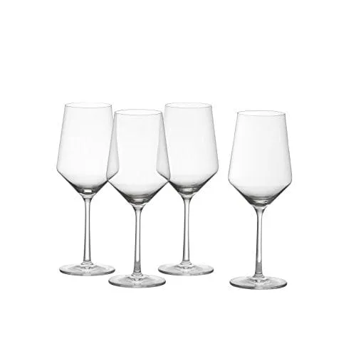 Zwiesel Glas Pure Tritan Crystal Stemware Collection Glassware, 4 Count (Pack of 1), Cabernet/All Purpose, Red or White Wine Glassy, 18.2oz